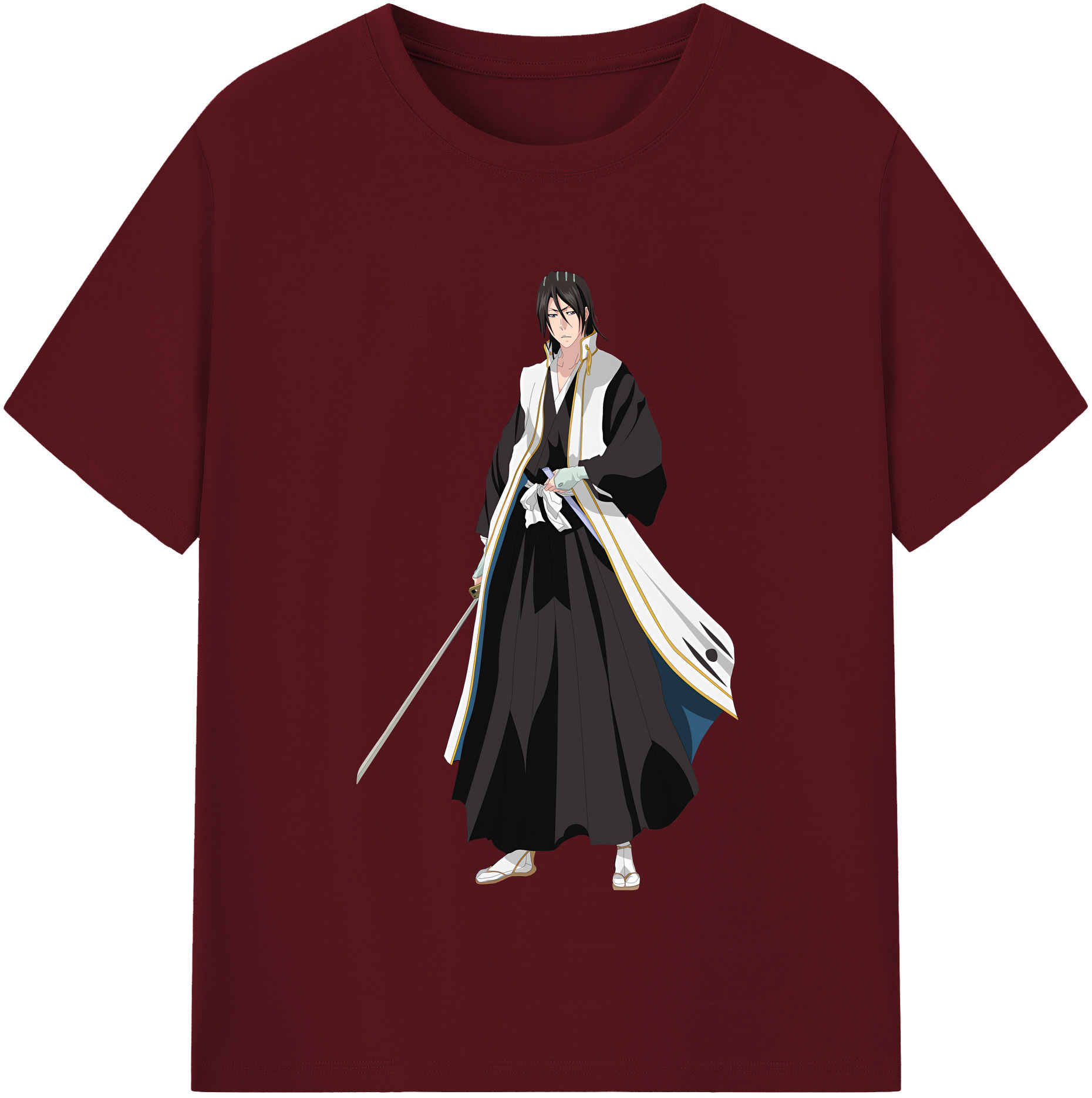 （画像用） ブリーチ くちき びゃくや BLEACH Kuchiki Byakuya 綿100％半袖Tシャツ（フロントプリント）